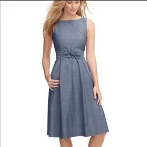 LL Bean Signature Poplin Dress in Chambray blue - Size 0